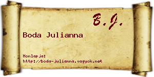 Boda Julianna névjegykártya